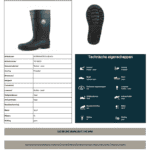 Werkmaster 2 Black rubber laarzen, waterdicht met stalen neus en anti-perforatie.