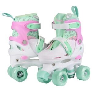 Champz verstelbare kinder rolschaatsen pastel groen roze