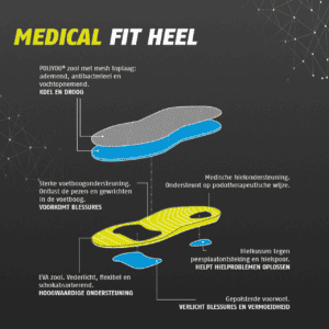 Comfortabele medische schoen met anatomische steun en antislip zool.