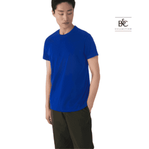 Blauwe casual T-shirt voor heren, comfortabele en stijlvolle basics voor buitenactiviteiten.