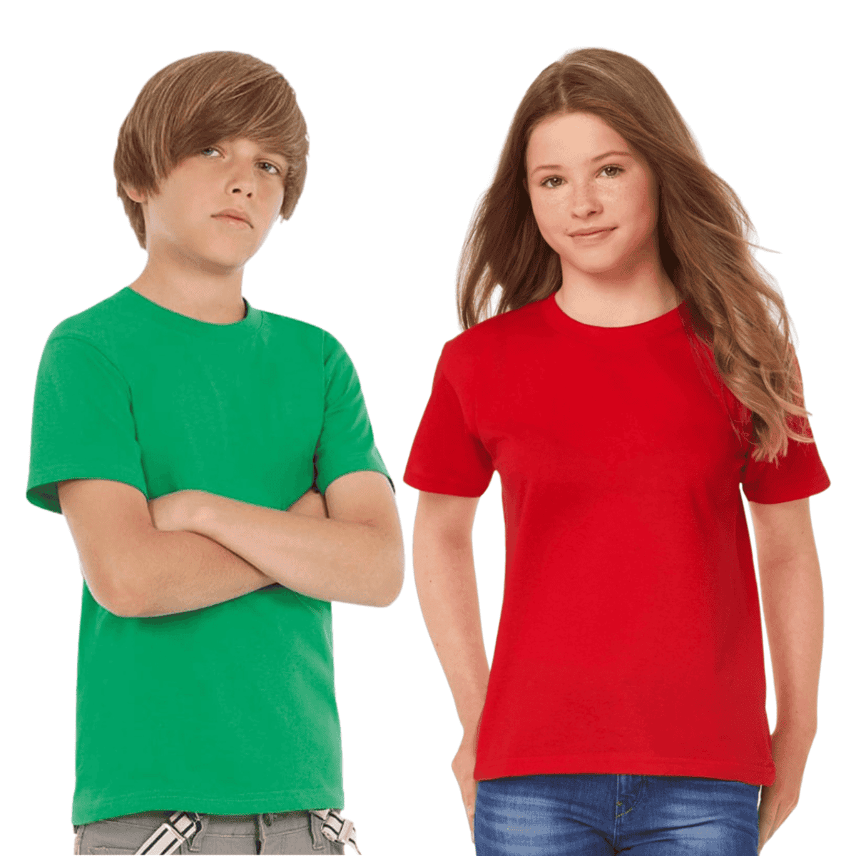 Lege groene T-shirt voor jongens, casual kleding voor buitenactiviteiten.