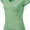 Groene V-hals T-shirt voor dames, zacht en comfortabel.