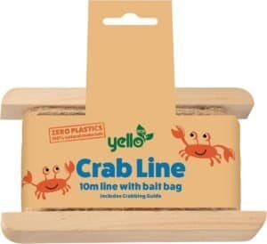 Kleurvrije crabbestick met milieuvriendelijke verpakking en bijpassende aaszak. Perfect voor garnalen en schelpdieren.
