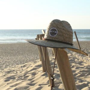 Cool Shoe Corp. strohoed HAT BROWN op het strand – unisex zomerse hoed van gevlochten stro, 58 cm universele pasvorm