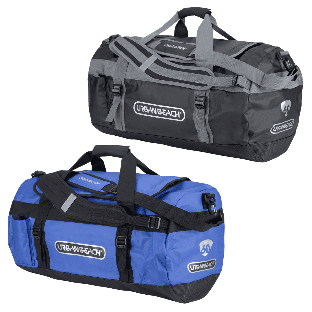 Robuuste sporttas voor skateboard, skateboard-gear en outdoor accessoires in zwart en blauw.