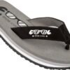 Liefere, alt tekst: Flip-flops voor outdoor met zwart voetband en grijze zool.