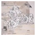 Rozen rozen getekend op crumpled papier, artistieke en creatieve muur decoratie.
