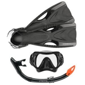 Waterdichte zwemvleugel en duikmasker set voor snorkelen en duiken.