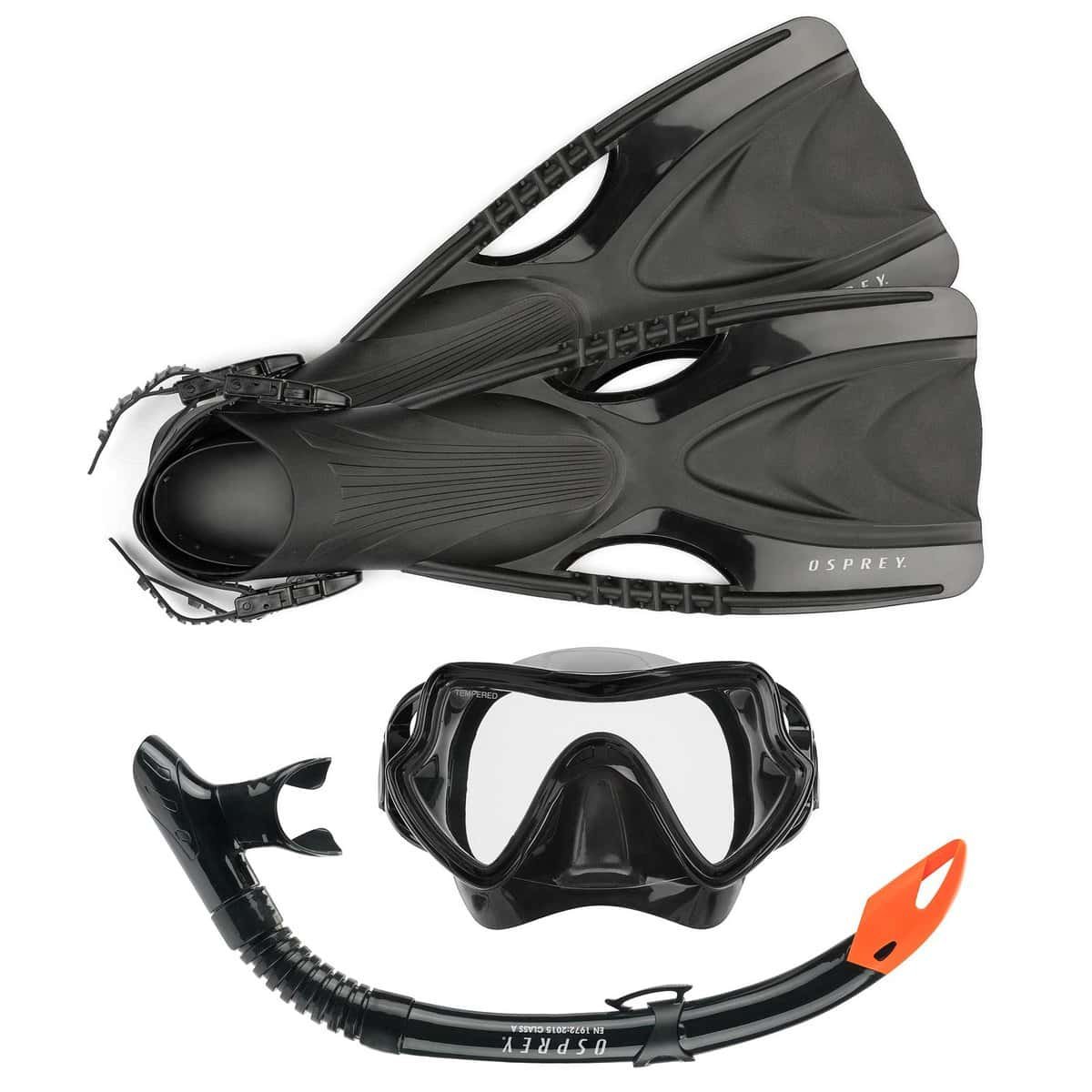 Waterdichte zwemvleugel en duikmasker set voor snorkelen en duiken.