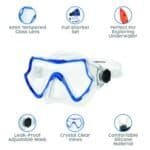 4mm getintrede glasvezelbril, volledige snorkelset en onderwaterexplorer, ideale uitrusting voor buitenplezier.