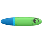 Kleurige schuimrubberen surfplank voor buitenactiviteiten en watersporten.
