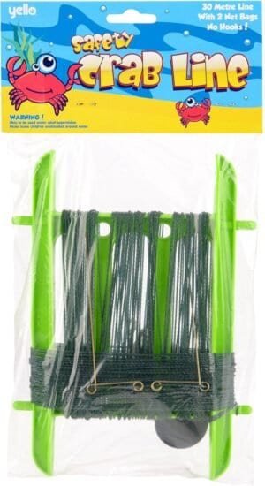 Kleine veilige kindercrab line met netzakken, geschikt voor waterplezier.