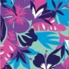 Vrolijke tropical bloemen en vlinders in felle kleuren voor zomerdecoratie.