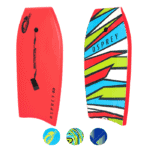 Redos, kleurrijke wakeboard met verstelbare riem en grip voor watersportplezier.