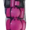 Silverbach Knie-Elbow-Wrist Protectors, roze en zwart, ideale bescherming voor skaten en fietsen.