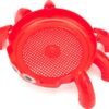 Red plastic crab-shaped skimmer for outdoor use.