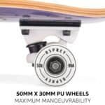 50mm en 30mm PU wielen voor skateboarden, ideaal voor maximale manoeuvreerbaarheid.