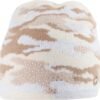 Gebreide muts met beige, wit en diamantpatronen en strass details voor stijlvolle buitenmode.
