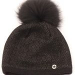 Sjaal met bontpompon en glitters, stijlvolle winter Accessoire voor dames en heren.