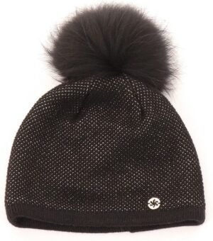 Sjaal met bontpompon en glitters, stijlvolle winter Accessoire voor dames en heren.