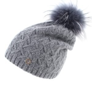 Warmdeken met pompon en sierknop voor buitengebruik.