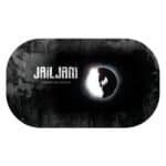 Jail Jam skateboard deck met zwart-witdonker ontwerp en maanprint voor buitenplezier.