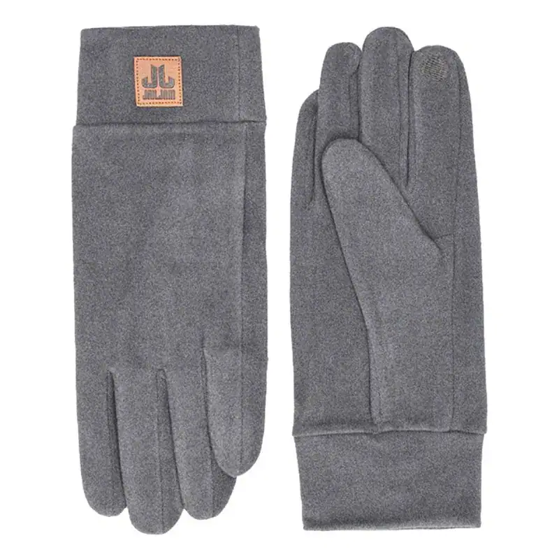 Stijlvolle grijze handschoenen voor buiten, warm en comfortabel.