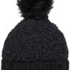 Knusse zwarte skikhit met pompon, ideaal voor buitensport en winterse avonturen.
