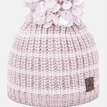 Knit pastel roze pompom muts, warme winteraccessoire, heerlijk voor buiten in koud seizoen.