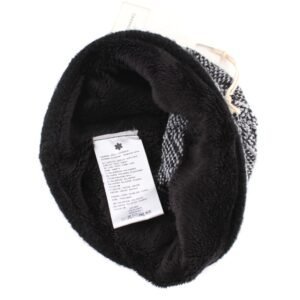 Wollen haarband in zwart met zachte binnenkant voor warmte en comfort.