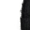 Kleine zwarte schouders en holtes van een fluffy, zwart jasje.