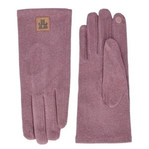 Leren handschoenen voor buiten, roze kleur en goede grip.