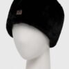 Donzen zwarte faux fur wintermuts voor dames en heren.