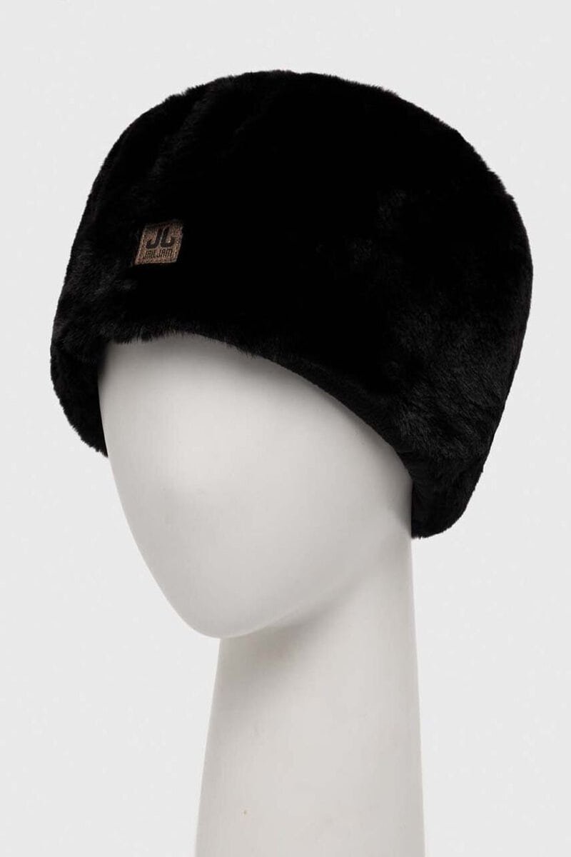 Donzen zwarte faux fur wintermuts voor dames en heren.