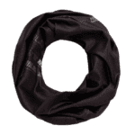 Warm black multifunctional neck warmer, perfect for outdoor activities.