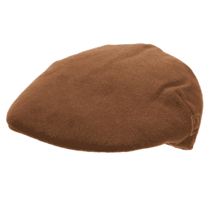 Leren muts in caramel kleur, warm en stijlvol voor buitengebruik.
