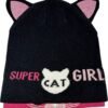 Super leuke meisjes muts met kattenprint en oortjes, ideaal voor buitenplezier.
