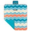 Beschermhoes voor surfplank en skateboard, waterdicht en geregen met vrolijk zigzagpatroon.