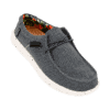 Comfortabele casual schoen voor buiten, donkergrijs met witte zool en kleurrijke binnenvoering.