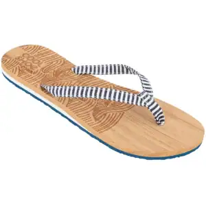 Luchtige zomerslippers met houten zool en kleurrijke band, ideaal voor ultiem comfort en stijl.