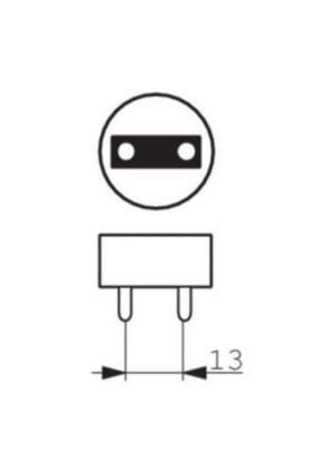 Gevoelige robottekening met meetaanduiding van 13 mm.