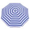 Blauwe en witte strandparaplu met strakke strepen voor buitengebruik.