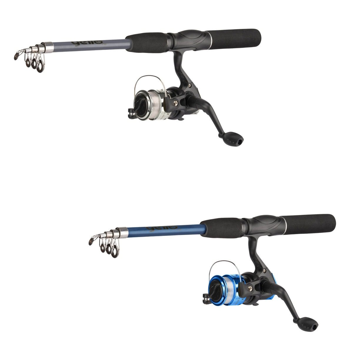 Yello Telescopische Kinderhengel 1.65m – Zwart en Blauw – Met Reel & Tacklebox – Complete Set