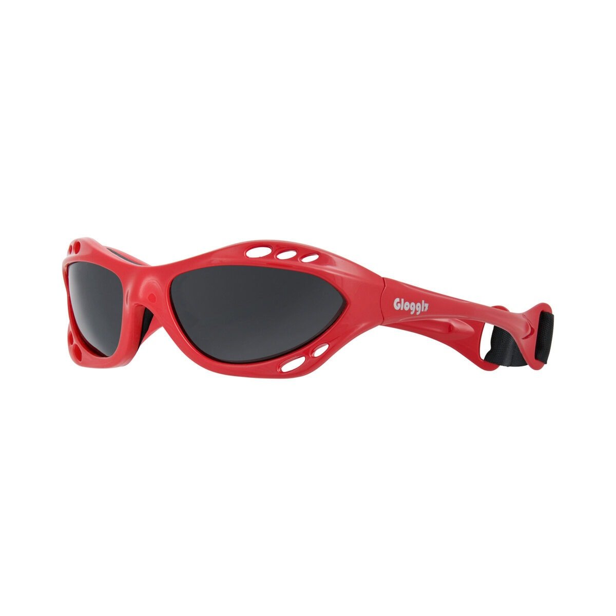 Goggles voor buitensporten, rood met zwarte glazen, geschikt voor watersport en winteractiviteiten.