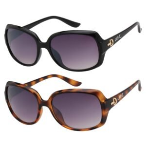Urban Beach Oversized Dames Zonnebril – Zwart & Tortoise met Verlooplens