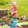 Kleurrijke speelgoedtuinsets voor kinderen, geschikt voor buiten en educatief tuinieren.