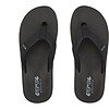 Bovenaanzicht van de Log Black slipper met zwarte jersey band