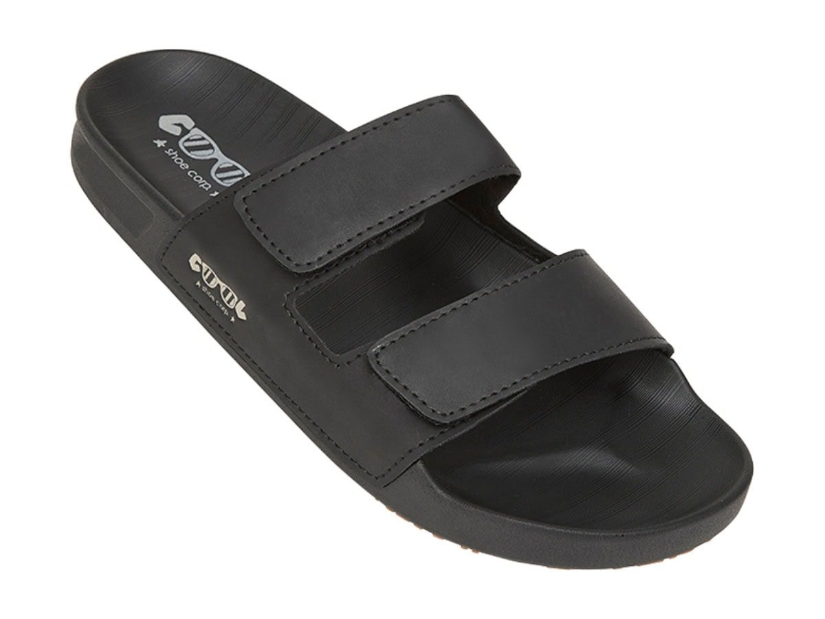 Cool Shoe Corp Chill herensandaal in zwart, met dubbele EVA-demping en 33 mm waterbestendige polyurethaan band