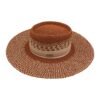 Cool Shoe Strohoed Fresco Terracota – elegante dames zomerhoed van gevlochten stro met brede rand en stijlvolle band, one size 58 cm