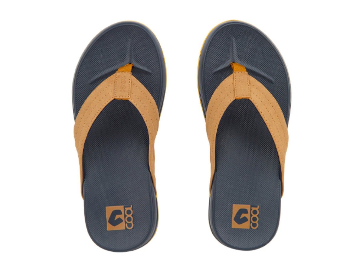Comfortabele blauwe strandslippers met gripzool
